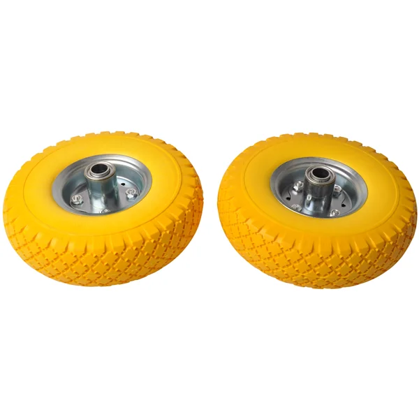 Set de deux haut de gamme roues de chariot - 3.00-4 - anti-crevaison - diamètre du moyeu 20 mm - longueur du moyeu 55 mm