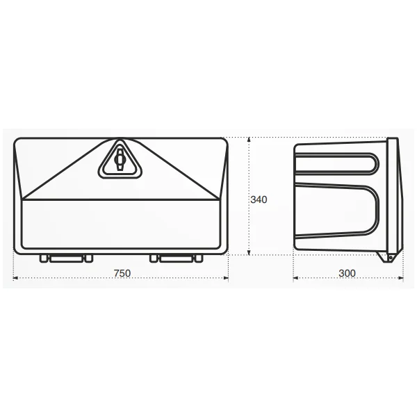 Stabilo box 750 - boîte à timon - 750x340x300 mm