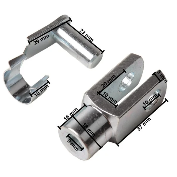 Tête de fourche avec boulon de sécurité M10 x 20