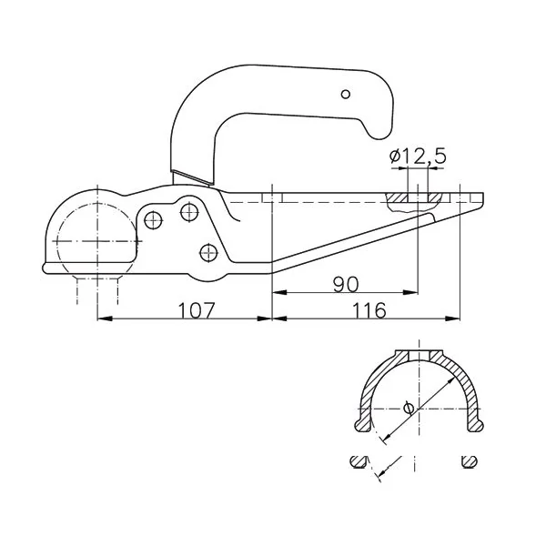 Winterhoff WW20-F2 - rond 70 mm - 2000 kg - Têtes d'attelage non freinées